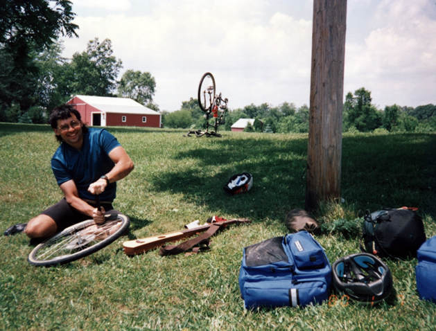 First flat tire on tour